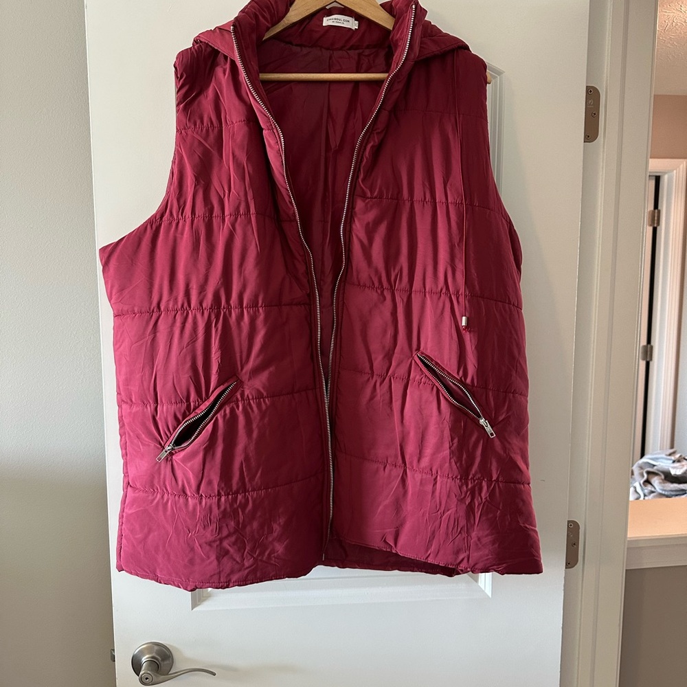 Women's Red Quilted puff  Vest